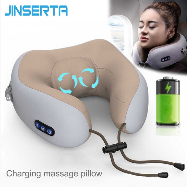 U Shaped Pillow Neck Massager USB Charging Portable Neck Shoulder Cervical Relaxing Massage