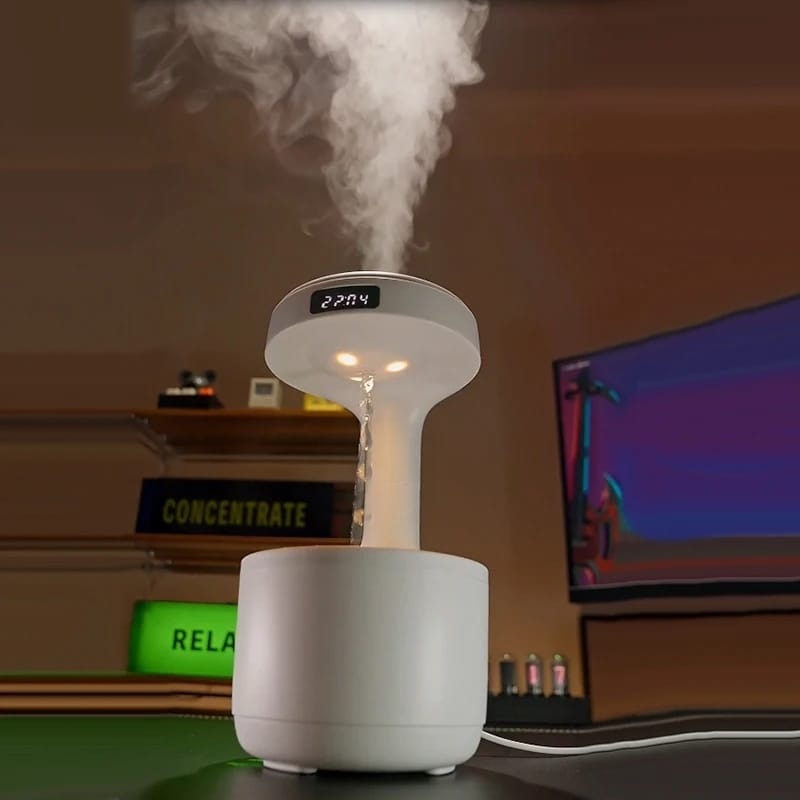 Smooth Sailing Antigravity Humidifier With Ultra-Quiet Performance, Water Drop Light Effects