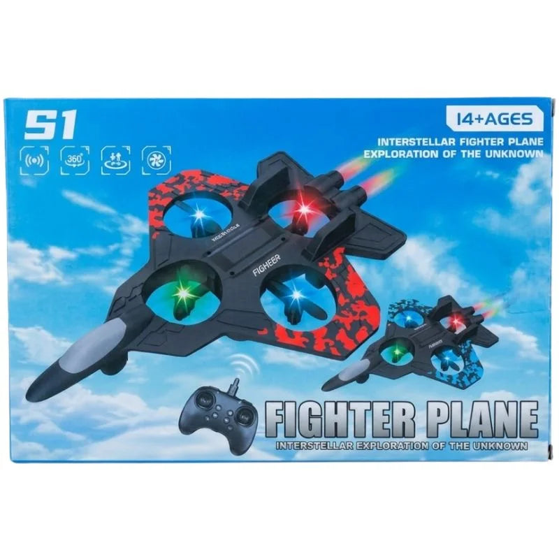 Premium RC Fighter Jet Plane 2.4 | Remote Control Foam Airplane Toy with Lights & 3D Stunt Glider